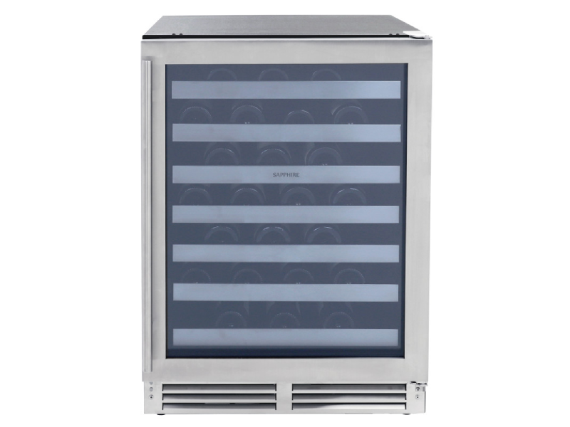 24" Sapphire Series 3 Indoor/Outdoor Wine Cooler In Panel Ready Stainless Steel Glass Door - SW243DZSSPR