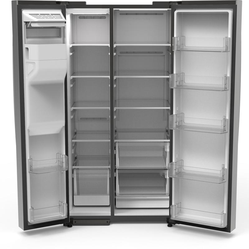 36" GE 28 Cu.Ft. Side-by-Side Refrigerator with Ice and Water Dispenser in Stainless Steel - GSS28NYYFS