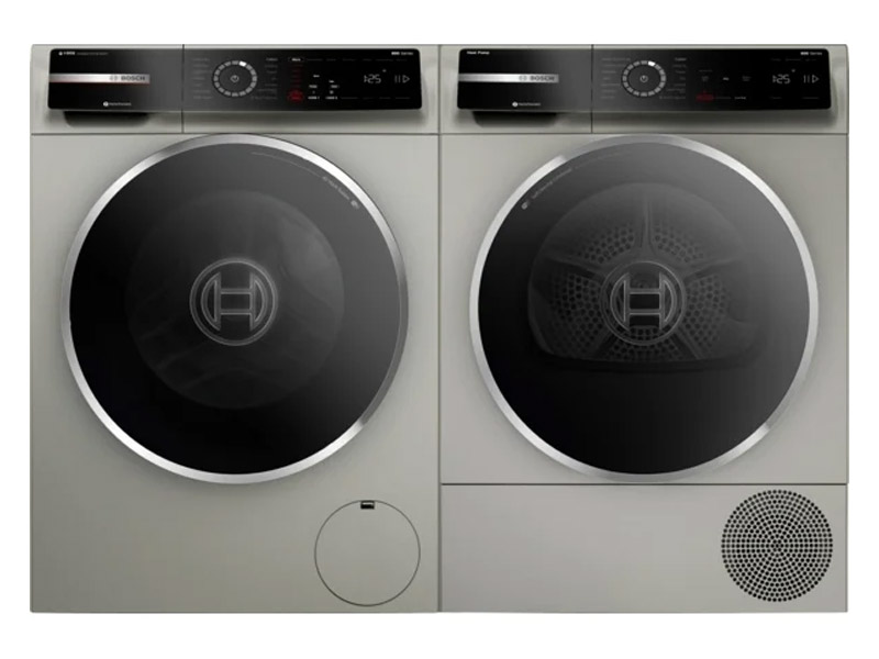 24" Bosch  800 Series Front Load Washer and 800 Series Dryer - WGB246AXUC-WQB245AXUC
