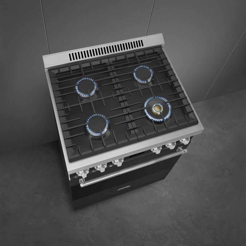 30" SMEG Freestanding Gas Range with 4 Sealed Burners  - SPR30UGGAN