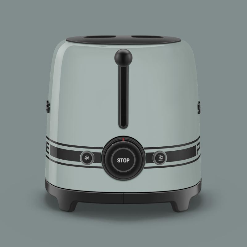 SMEG 50's Retro Style Aesthetic 2x2 Slice Toaster - TSF01PSGUS