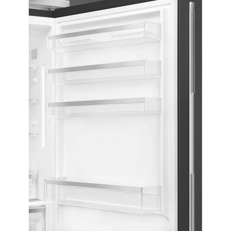 27" SMEG SPR Bottom Mount Freestanding Refrigerator in Black - BM27URMB