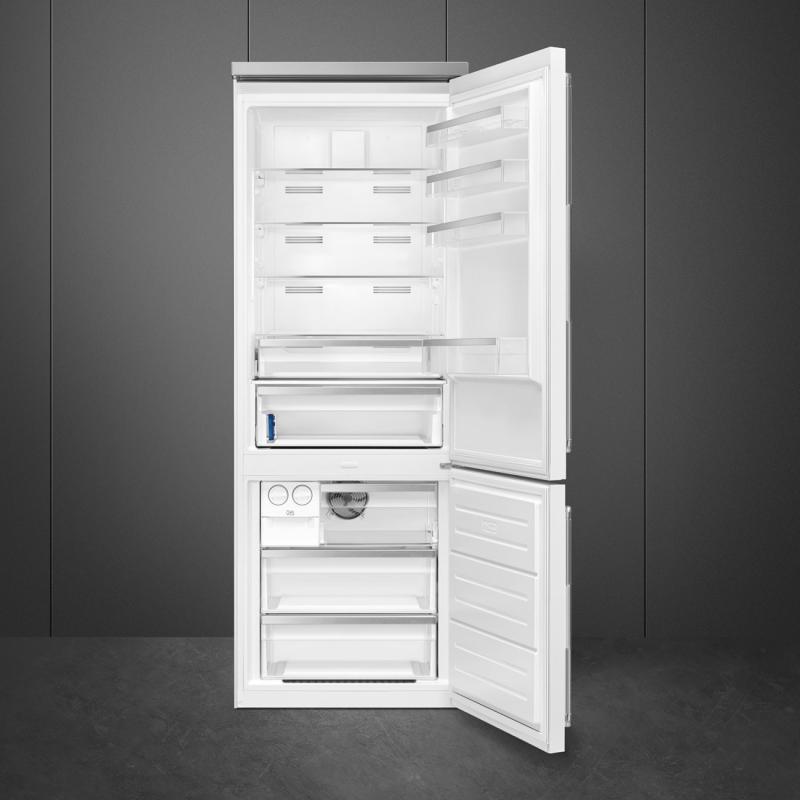 27" SMEG SPR Bottom Mount Freestanding Refrigerator in White - BM27URMW