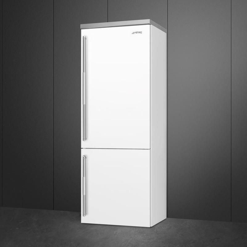 27" SMEG SPR Bottom Mount Freestanding Refrigerator in White - BM27URMW