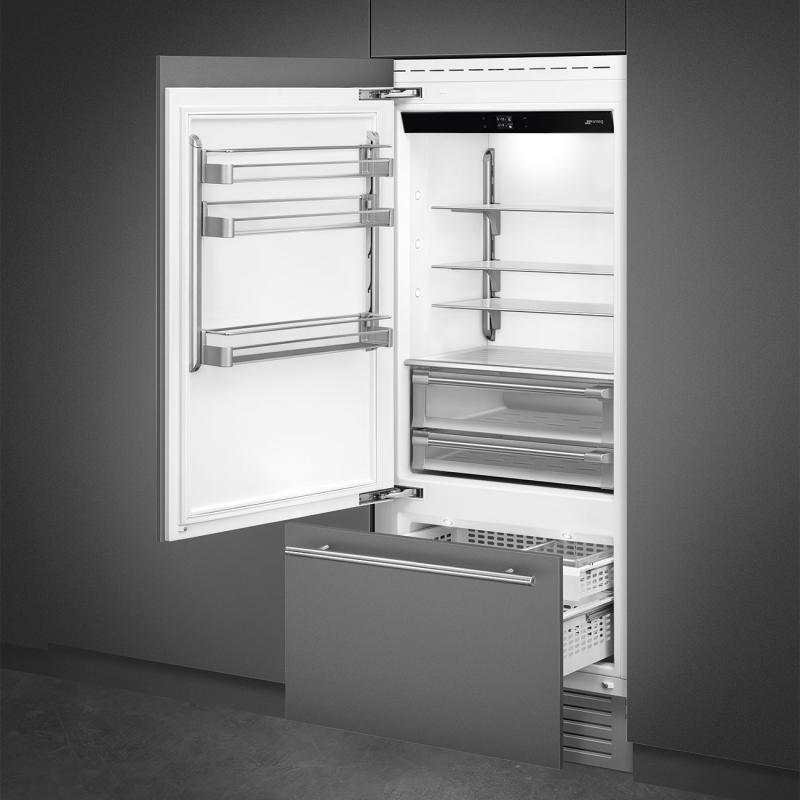 36" SMEG Universal Built-In Bottom Mount Refrigerator - RBMU36L