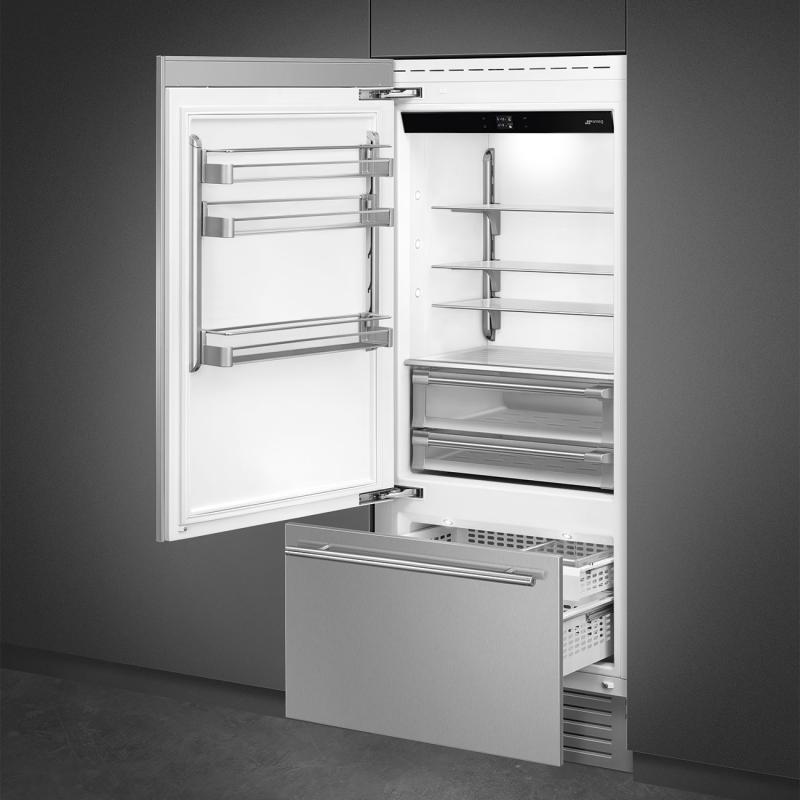36" SMEG Built-in Universal Bottom Mount Refrigerator - RBMU36LX