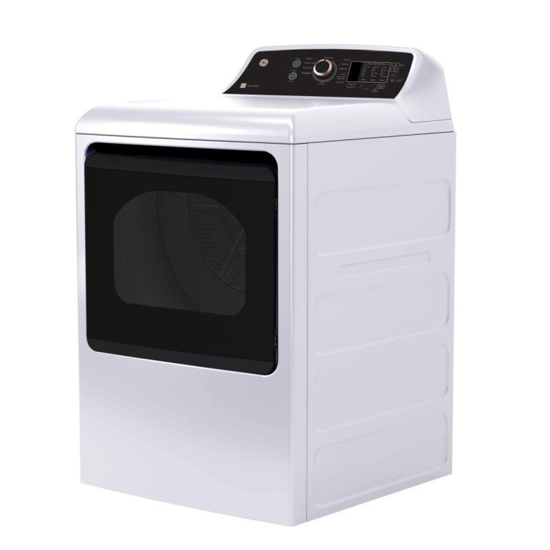 27" GE 7.4 Cu. Ft. Top Load Electric Dryer in White And Rosegold - GTD69EBPYWR