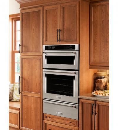 27" KitchenAid Combination Wall Oven With Even-Heat True Convection (lower oven) - KOCE507EWH