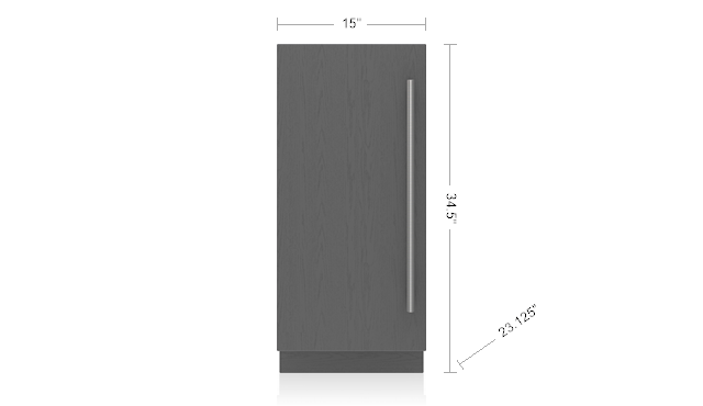 15" SubZero Designer Undercounter Ice Maker with Pump in Panel Ready - DEU1550IP/L