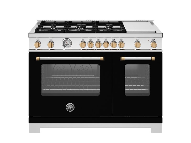 48" Bertazzoni Freestanding  Dual Fuel 6 Burners and Griddle Range - MAS486GDFMNG
