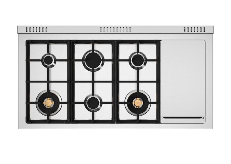 48" Bertazzoni All Gas Range 6 Burner and Griddle  - MAS486GGASBG