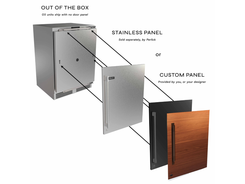 24" Perlick G5 Luxe Beverage Center Solid Door - G5BC24SL