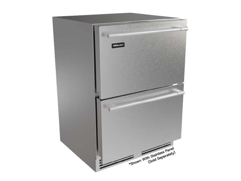 24" Perlick G5 Luxe Dual Zone Refrigerator Freezer Drawers - G5DZ24SL