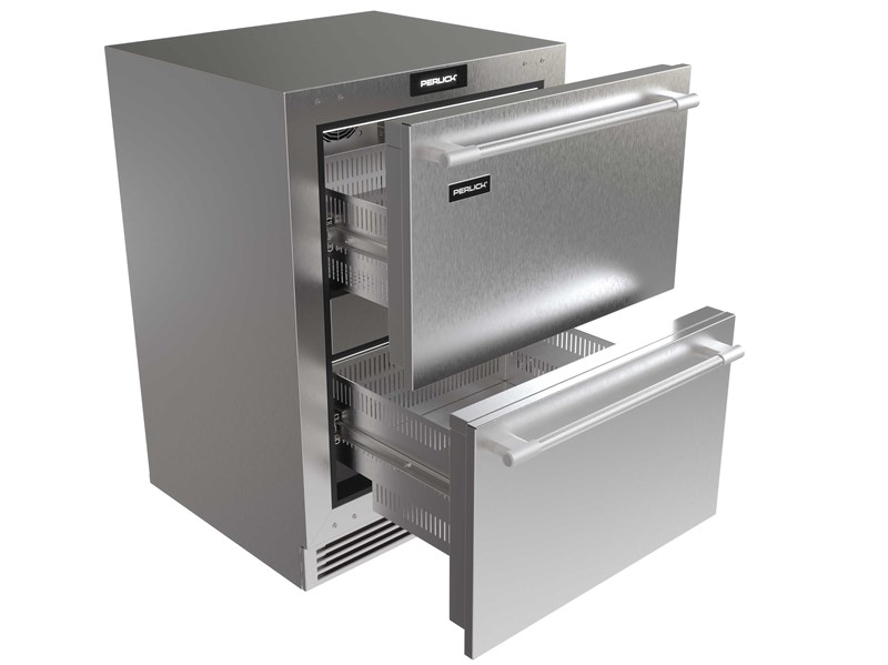 24" Perlick G5 Luxe Dual Zone Refrigerator Freezer Drawers - G5DZ24SL