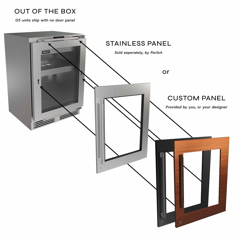 24" Perlick G5 Beverage Center Glass Door - G5BC24GC