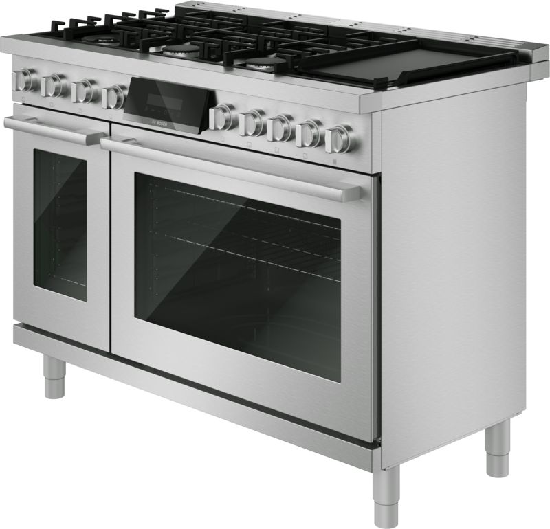 48" Bosch 800 Series Dual Fuel Freestanding Range in Stainless Steel - HDS8857UC