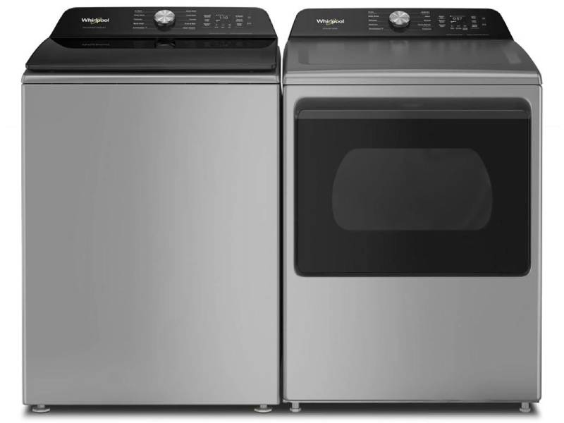 27" Whirlpool Top Load Washer & Smart Electric Dryer - WTW8507TR-YWED8509TR