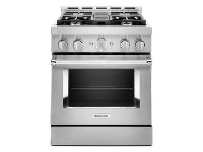 30" KithcenAid 4.1 Cu. Ft. Smart Commercial-Style Gas Range With 4 Burners - KFGC500JSS