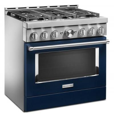 36'' KitchenAid 5.1 Cu. Ft. Smart Commercial-Style Gas Range With 6 Burners - KFGC506JIB