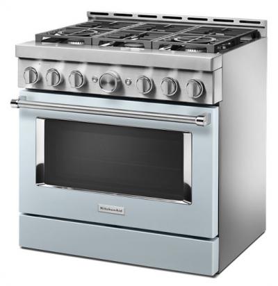 36" KitchenAid 5.1 Cu. Ft. Smart Commercial-Style Gas Range With 6 Burners - KFGC506JMB