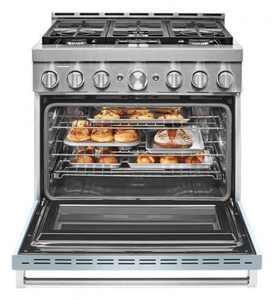 36" KitchenAid 5.1 Cu. Ft. Smart Commercial-Style Gas Range With 6 Burners - KFGC506JMB