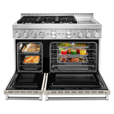 48" KitchenAid 6.3 Cu. Ft. Smart Commercial-Style Gas Range With Griddle - KFGC558JMH