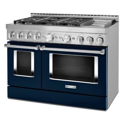 48" KitchenAid 6.3 Cu. Ft. Smart Commercial-Style Gas Range With Griddle - KFGC558JIB