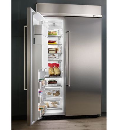 48" KitchenAid 29.5 Cu. Ft. Built-In Side by Side Refrigerator - KBSD618ESS