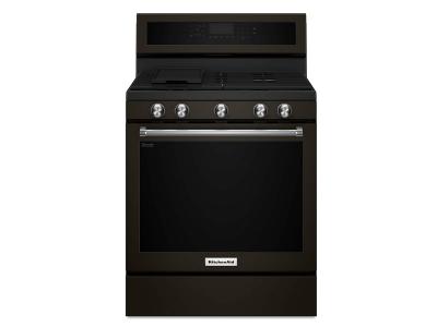 30" KitchenAid 5.8 Cu. Ft. 5 Burner Gas Convection Range - KFGG500EBS