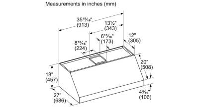 36" Thermador Professional Series Pro Grand Wall Hood, Optional Blower - PH36GWS