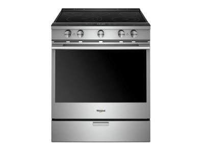 30" Whirlpool 6.4 Cu. Ft. Smart Contemporary Handle Slide-in Electric Range with Frozen Bake Technology - YWEEA25H0HZ
