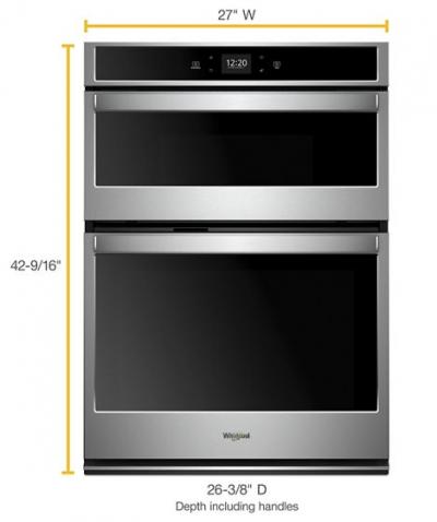27" Whirlpool 5.7 Cu. Ft. Smart Combination Wall Oven With Touchscreen - WOC54EC7HS