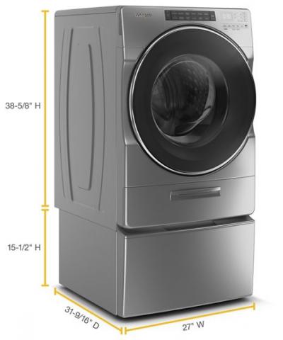 27" Whirlpool 5.2 Cu. Ft. I.E.C. Closet Depth Front Load Washer - WFW6620HC