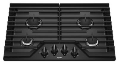 30" Whirlpool Gas Cooktop With EZ-2-Lift Hinged Cast-Iron Grates - WCG55US0HB