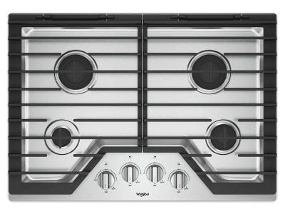 30" Whirlpool Gas Cooktop With EZ-2-Lift Hinged Cast-Iron Grates - WCG55US0HS