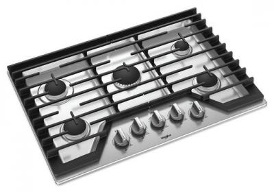 30" Whirlpool Gas Cooktop in Stainless Steel With 5 Burners  - WCG97US0HS