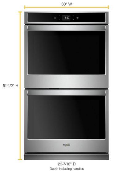 30" Whirlpool 10.0 Cu. Ft. Smart Double Wall Oven With Touchscreen - WOD51EC0HS
